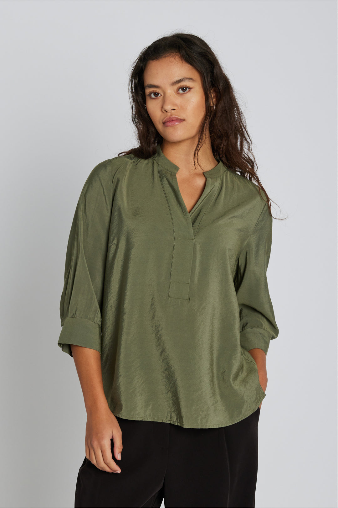 PBO PBOHinara bluse BLOUSE 540 Light army