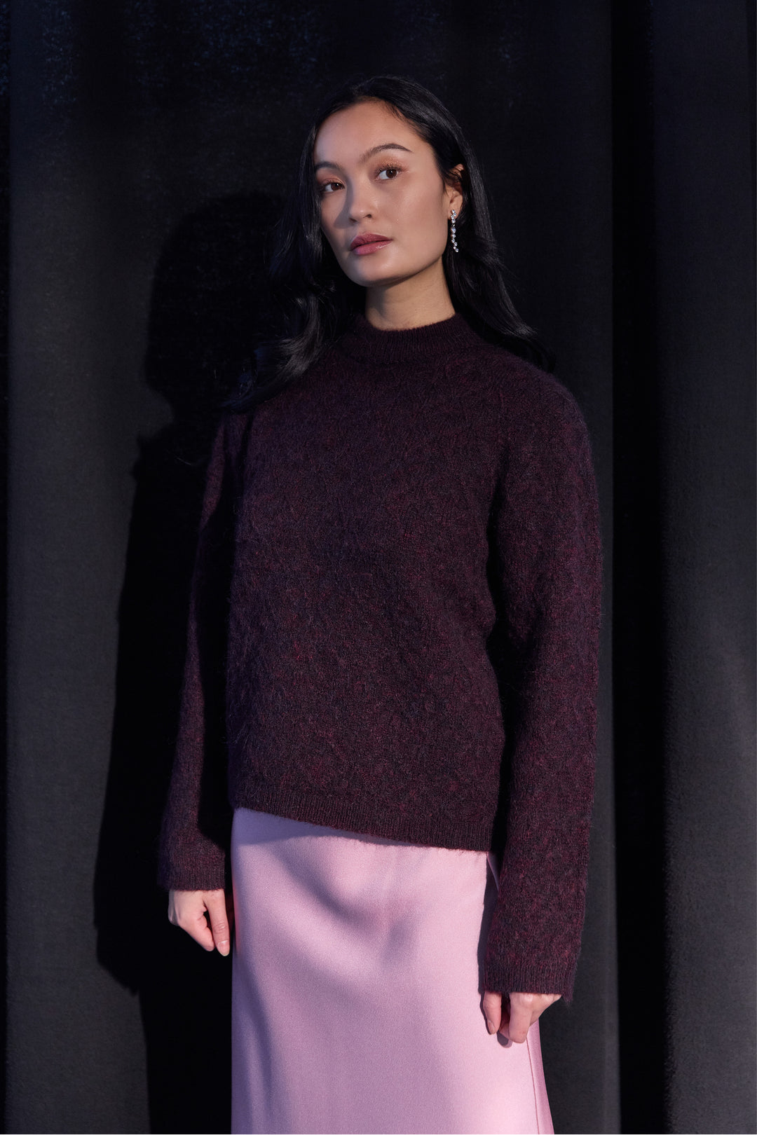 PBO PBOHopps striktrøje KNITWEAR, HEAVY 63 Deep bordeaux