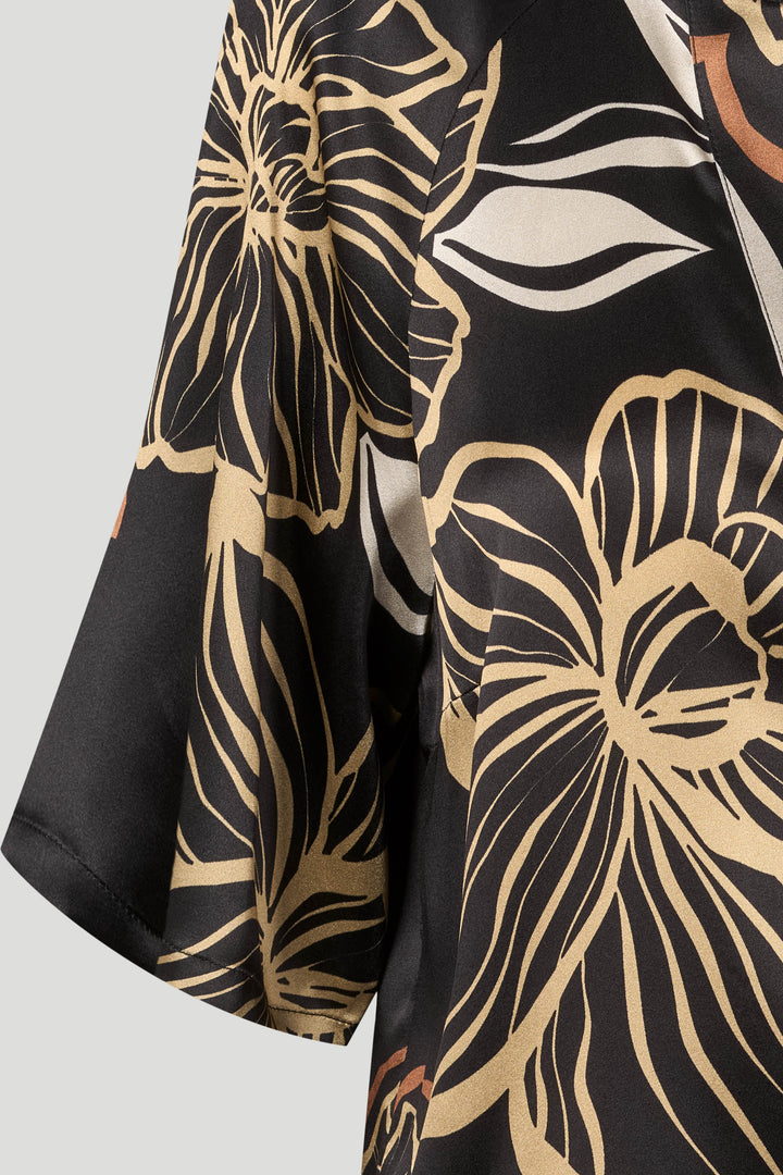PBO PBOIndana silkebluse BLOUSE 845 Black print