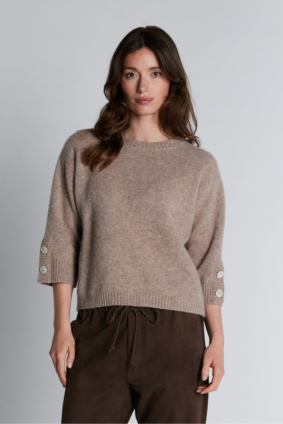 PBO PBOJoba striktrøje KNITWEAR 154 Sandstone