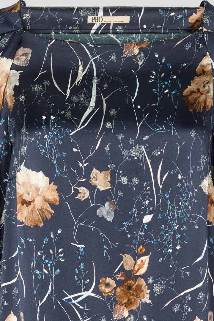 PBO PBOKhalia silkekjole DRESSES 837 Dark flower
