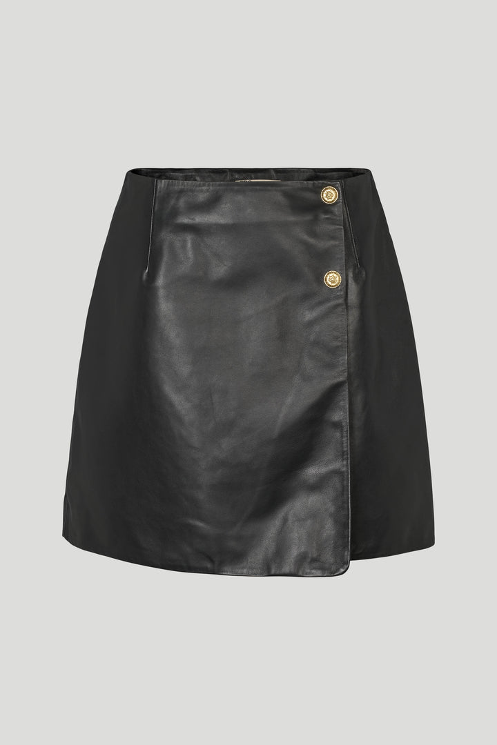 PBO PBOKomi lædernederdel SKIRTS Sort