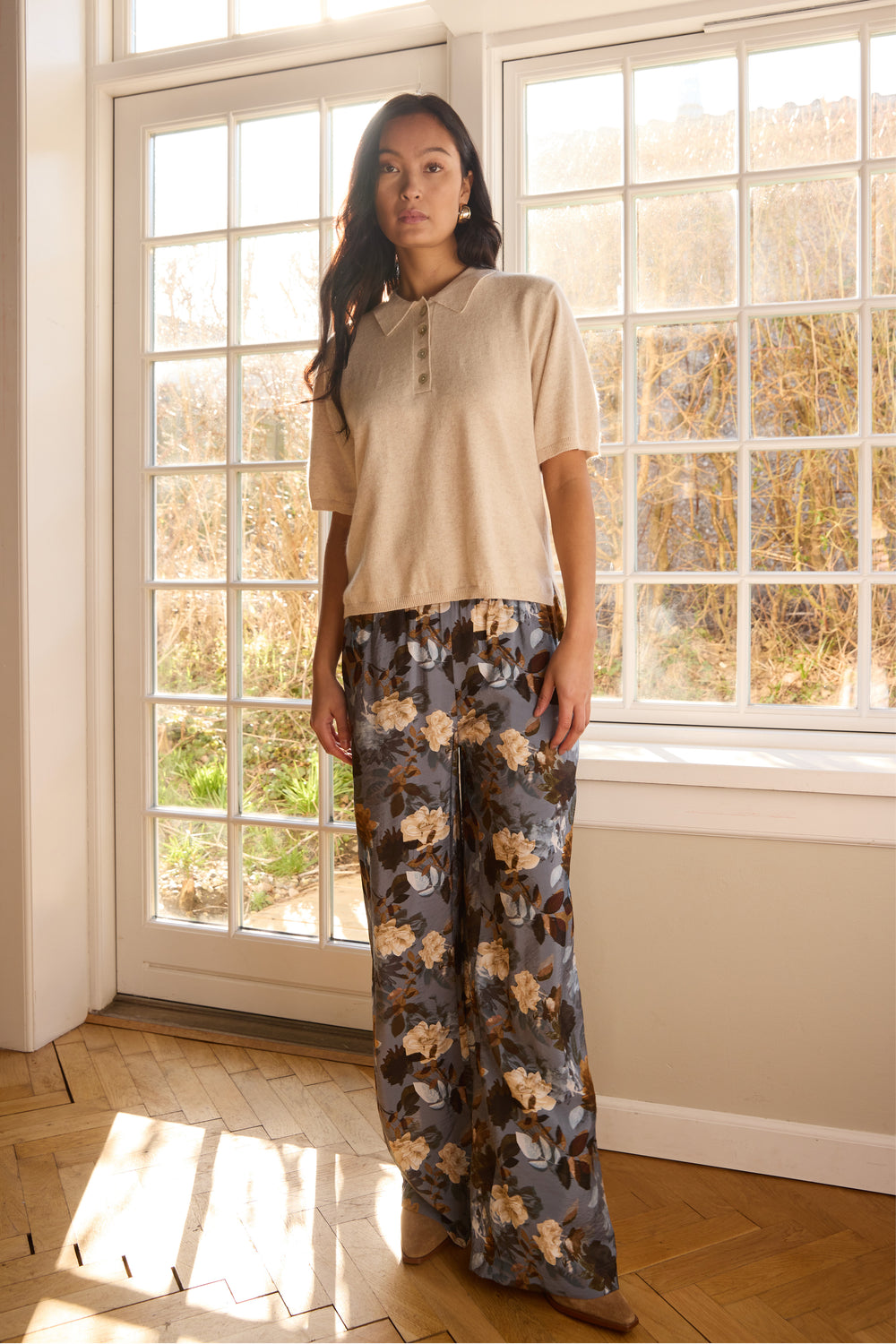 PBO PBOKono bukser TROUSERS 687 Dark flower print