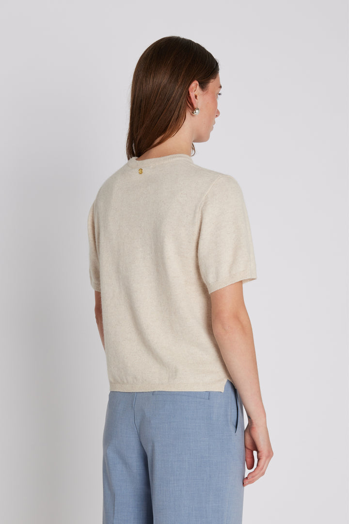 PBO PBOKonti strik T-shirt KNITWEAR 180 Off white melange