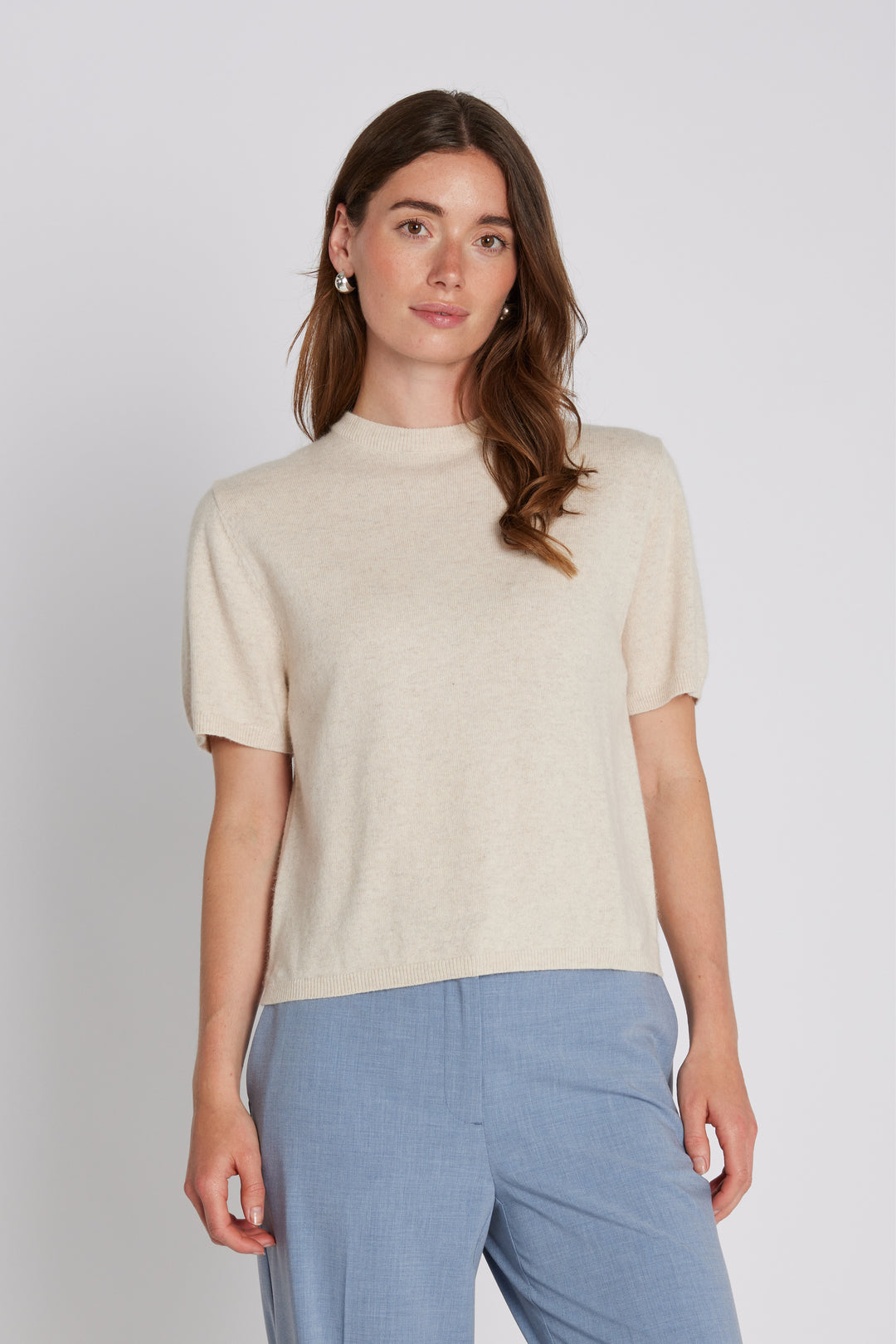 PBO PBOKonti strik T-shirt KNITWEAR 180 Off white melange