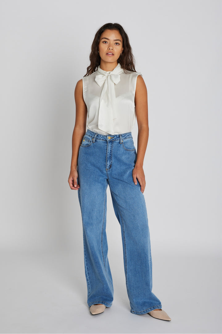 PBO PBOLia jeans TROUSERS 200 Blue denim