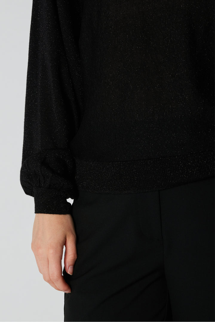 PBO PBOLily strikbluse KNITWEAR Sort