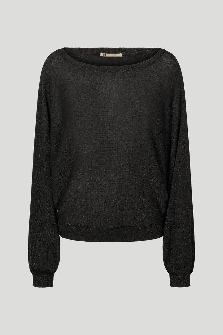 PBO PBOLily strikbluse KNITWEAR Sort