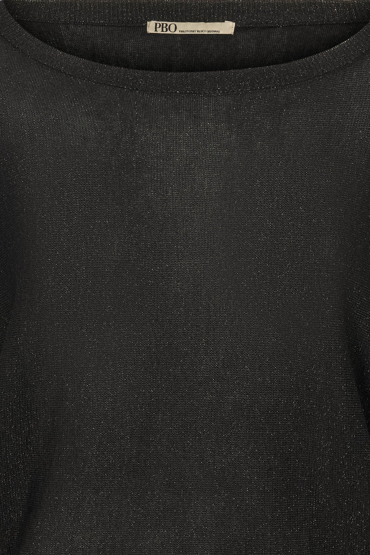 PBO PBOLily strikbluse KNITWEAR Sort