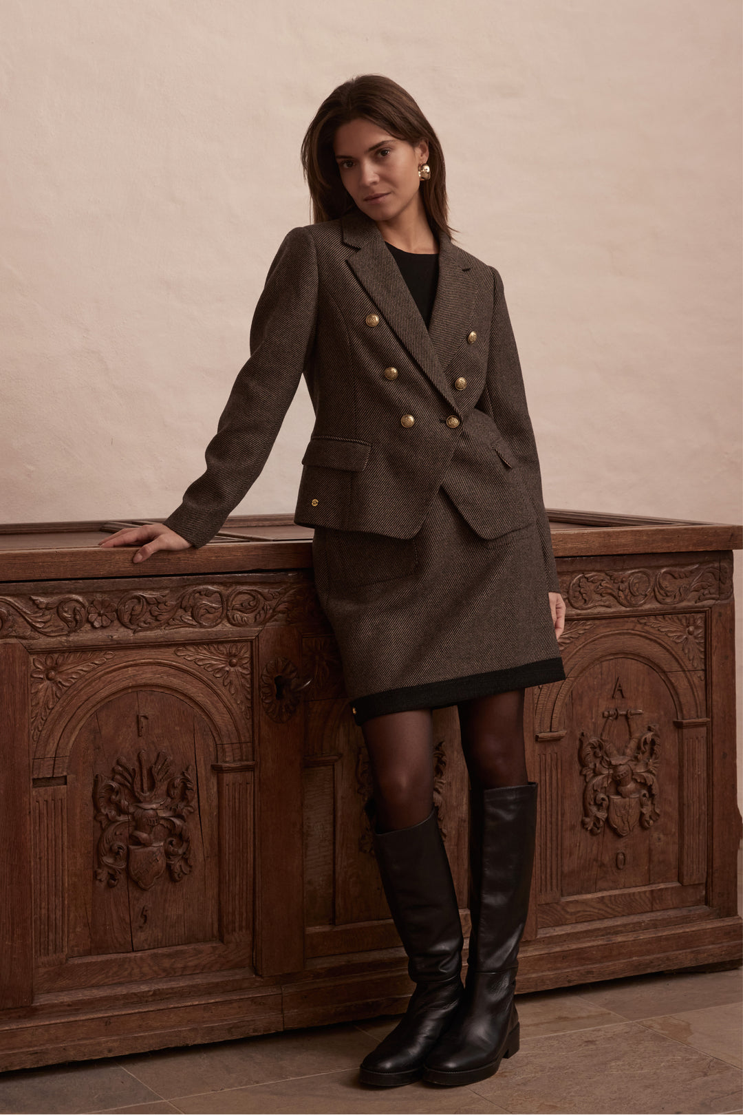 PBO PBOMarmonti nederdel SKIRTS 832 Black/Beige