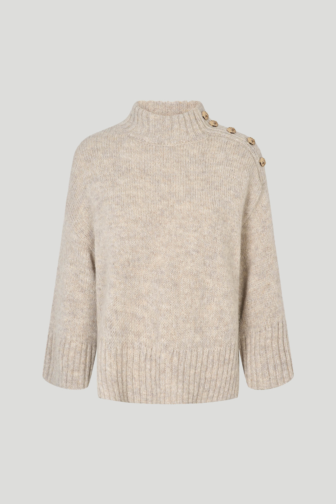 PBO PBOMidnight striktrøje KNITWEAR 190 Beige melange