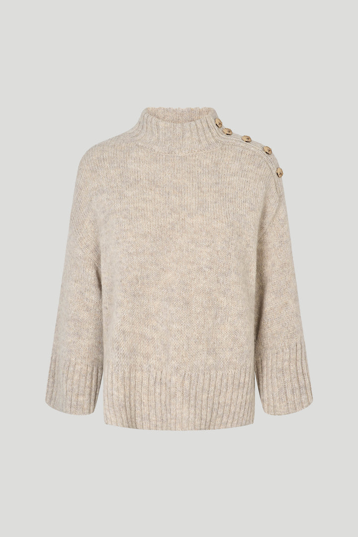 PBO PBOMidnight striktrøje KNITWEAR 190 Beige melange