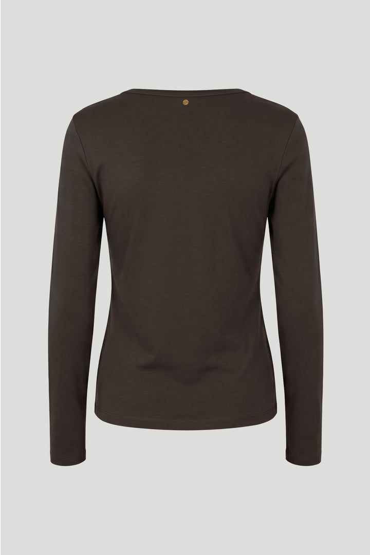 PBO PBOMilosa langærmet T-shirt T-SHIRTS 690 Dark brown