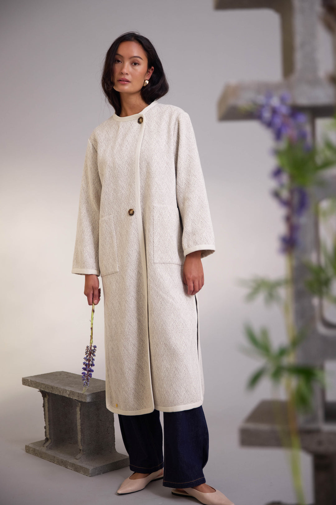 PBO PBONilla frakke OUTERWEAR 899 Sand/Off white