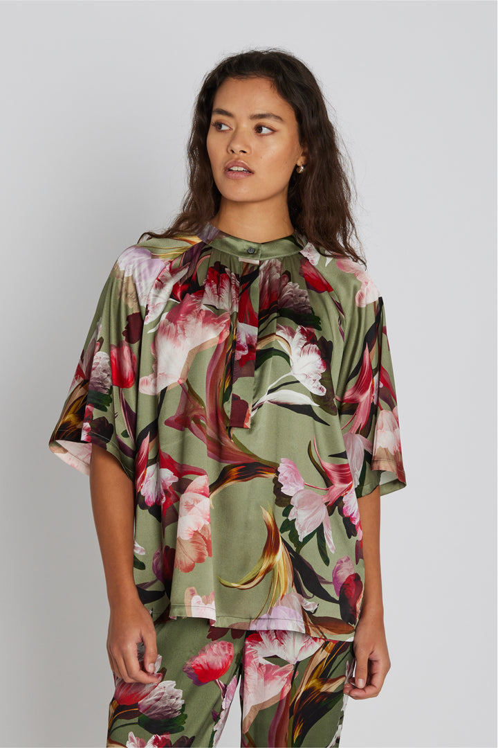 PBO PBOOpala bluse BLOUSE 835 Army mix