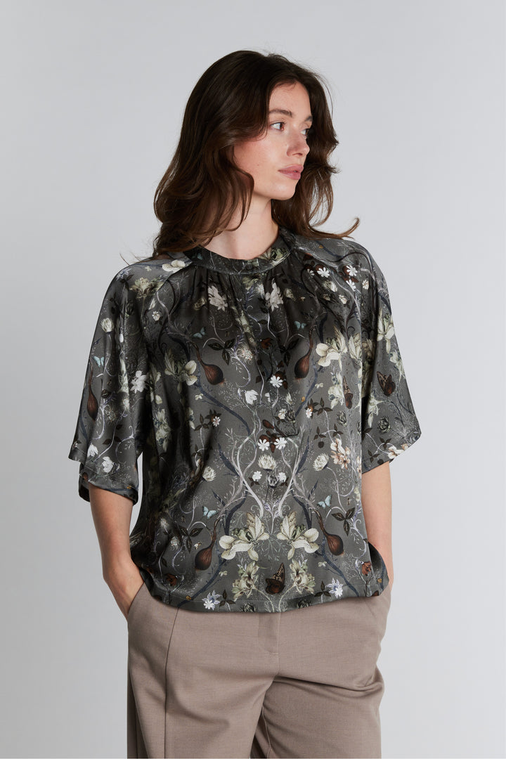 PBO PBOOpala silkebluse BLOUSE 539 Castor green