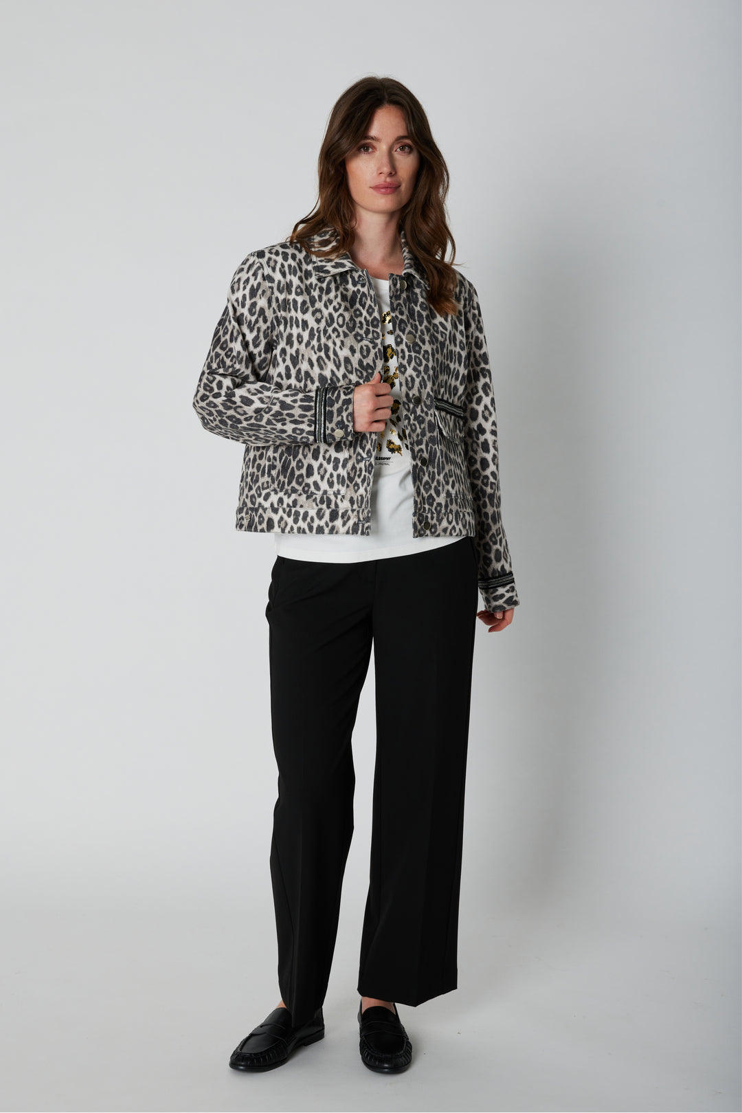 PBO PBOOva jakke OUTERWEAR 906 Grey leopard