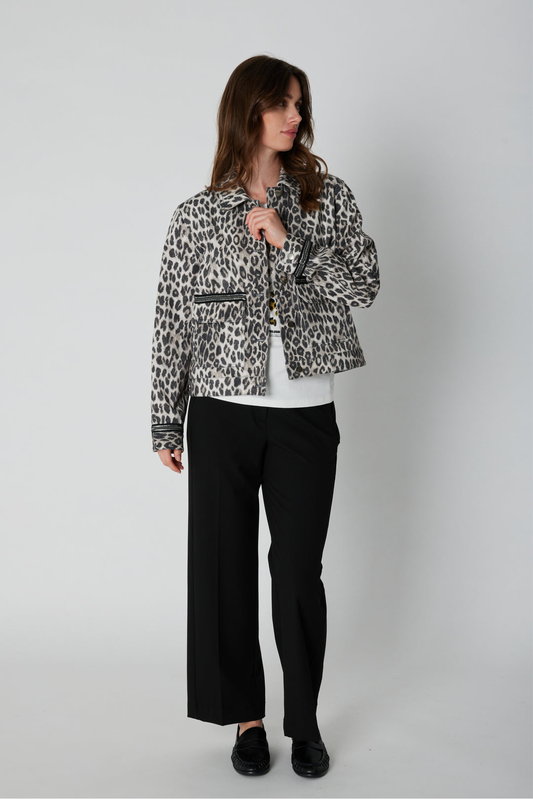 PBO PBOOva jakke OUTERWEAR 906 Grey leopard