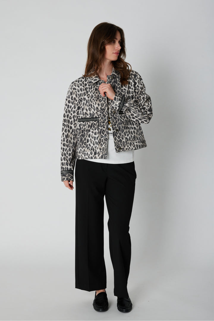 PBO PBOOva jakke OUTERWEAR 906 Grey leopard