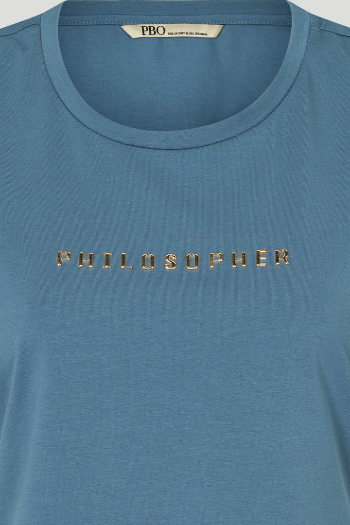 PBO PBOPhilosopher Kortærmet T-shirt T-SHIRTS 270 Blue stone