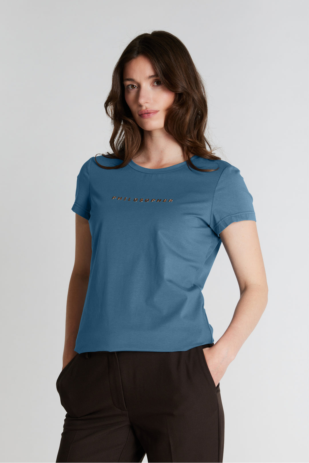PBO PBOPhilosopher Kortærmet T-shirt T-SHIRTS 270 Blue stone