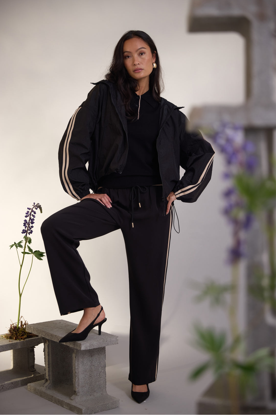 PBO PBOPipe bukser TROUSERS 627 Black stripe