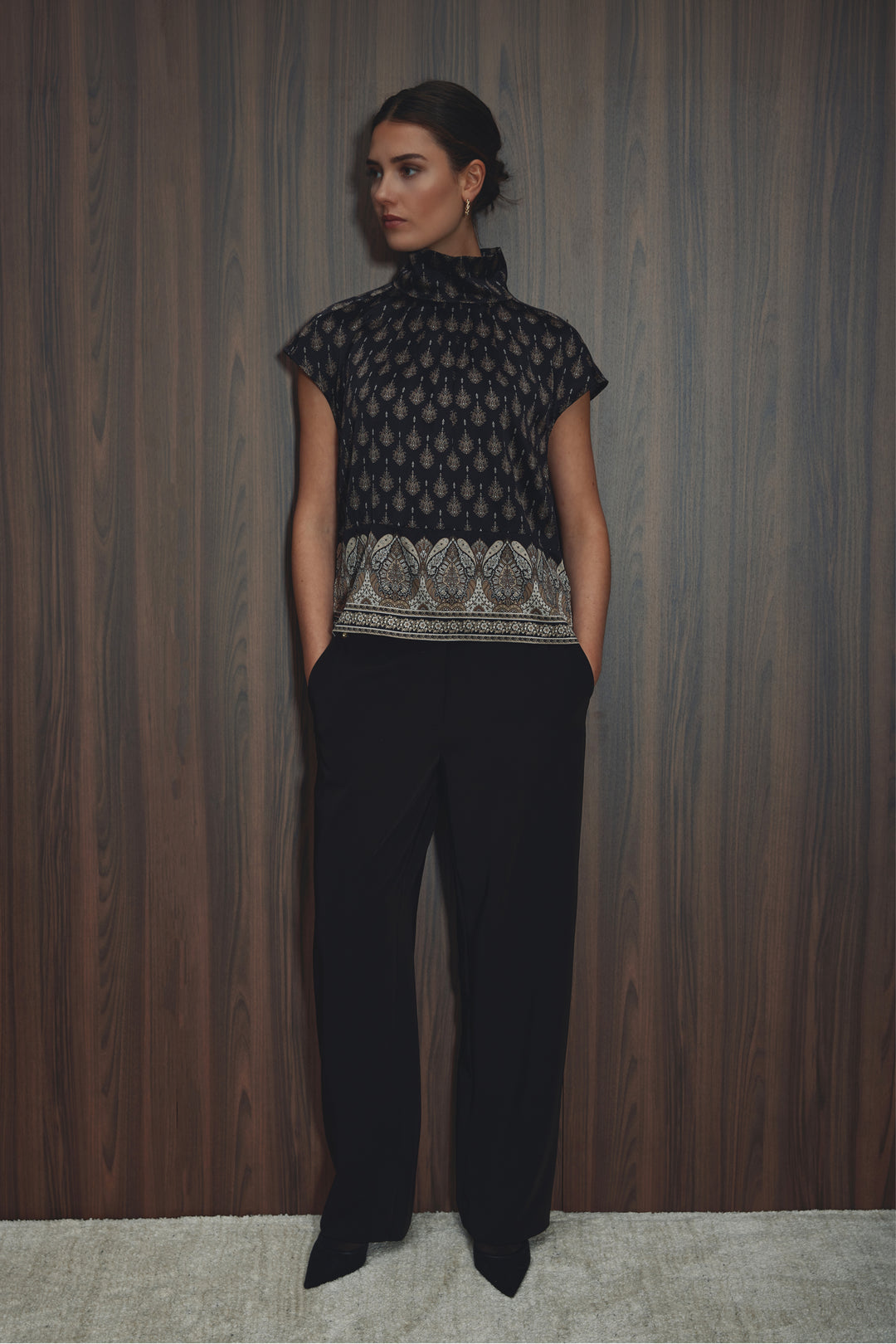 PBO PBORaila silkebluse BLOUSE 992 Black mix