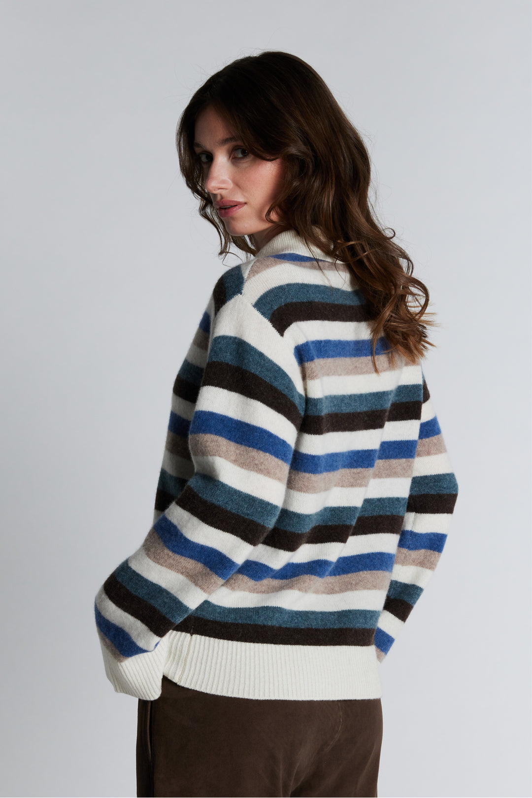 PBO PBORevo strikket polo KNITWEAR 682 Sand/Blue stripe