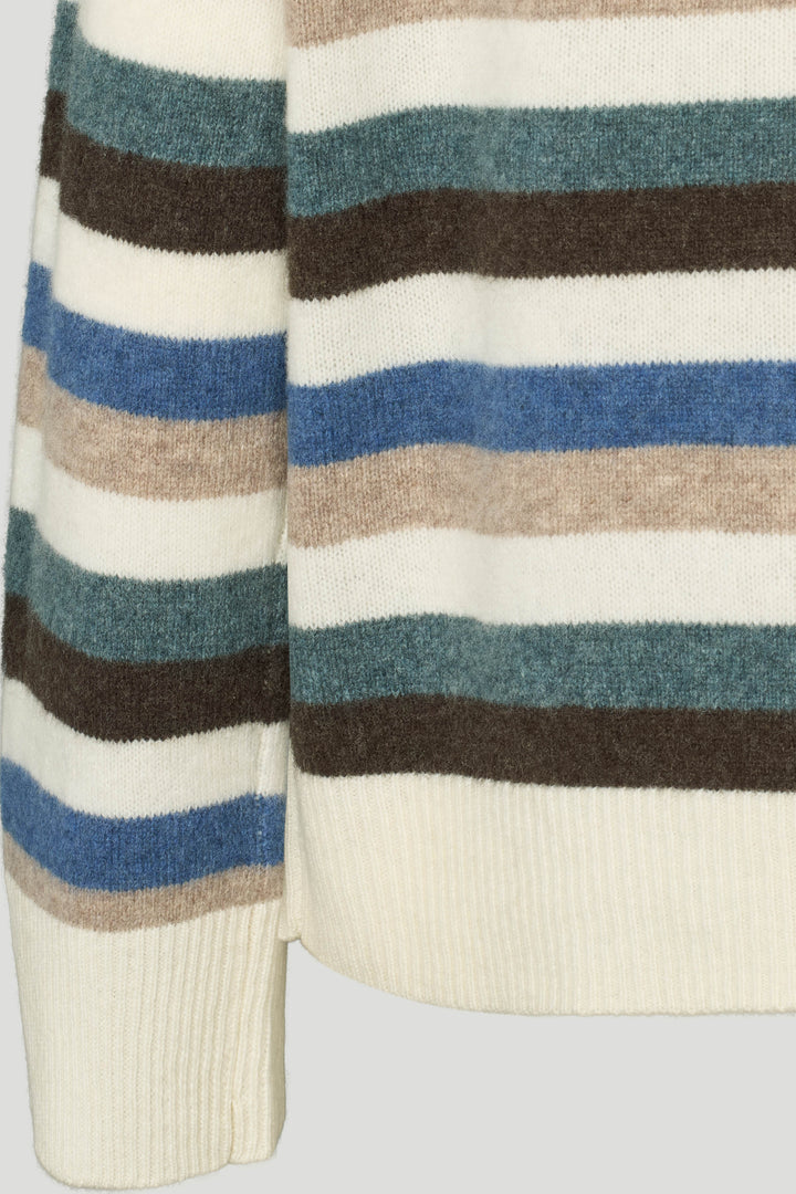 PBO PBORevo strikket polo KNITWEAR 682 Sand/Blue stripe