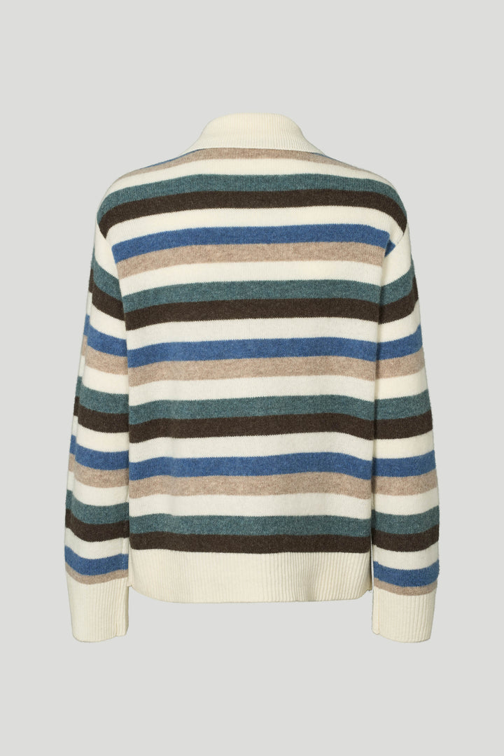 PBO PBORevo strikket polo KNITWEAR 682 Sand/Blue stripe