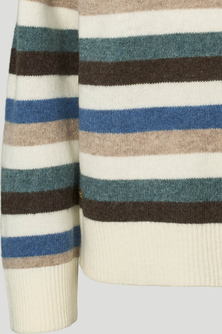 PBO PBORevo strikket polo KNITWEAR 682 Sand/Blue stripe