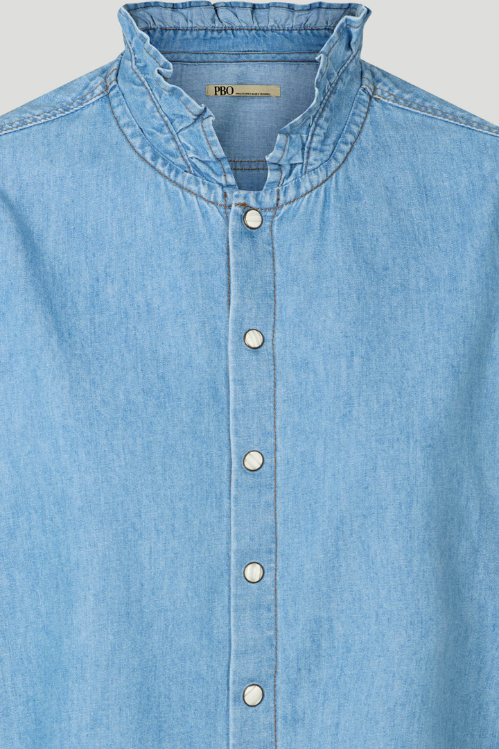 PBO PBORumo skjorte SHIRTS 200 Blue denim