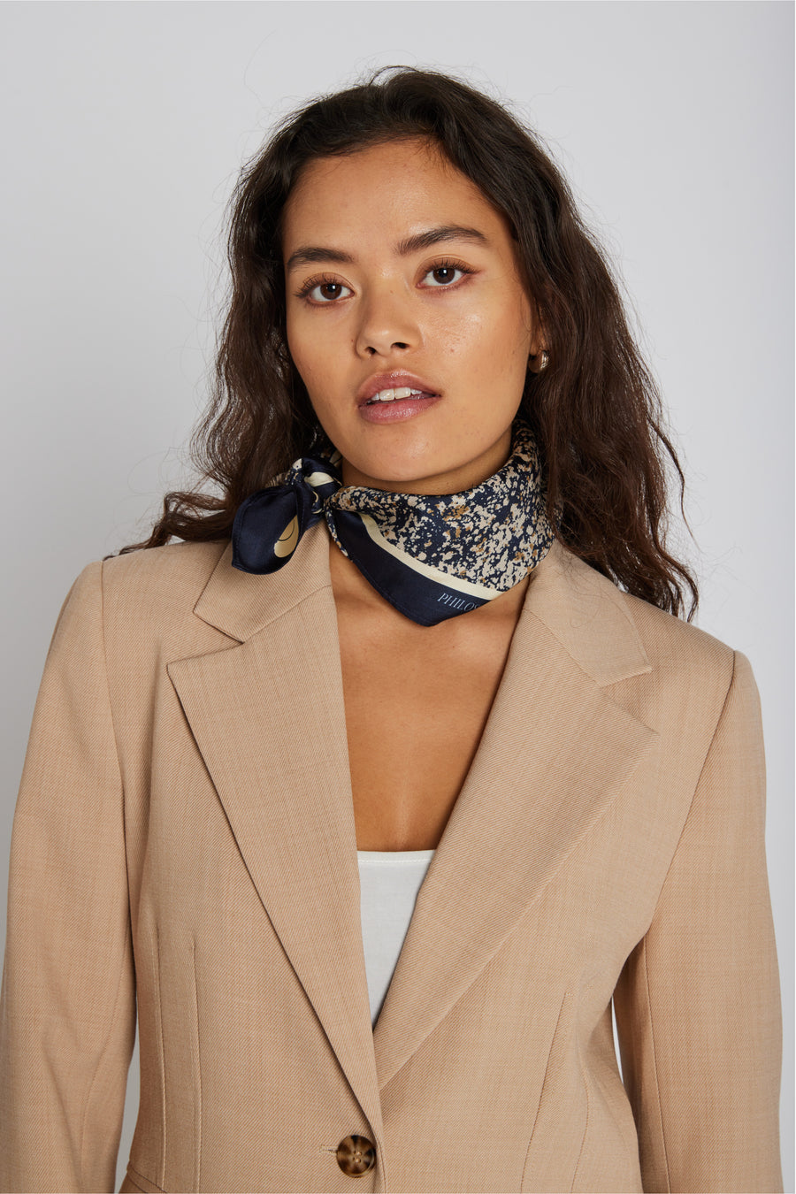 PBOScarf silke, lille - Navy