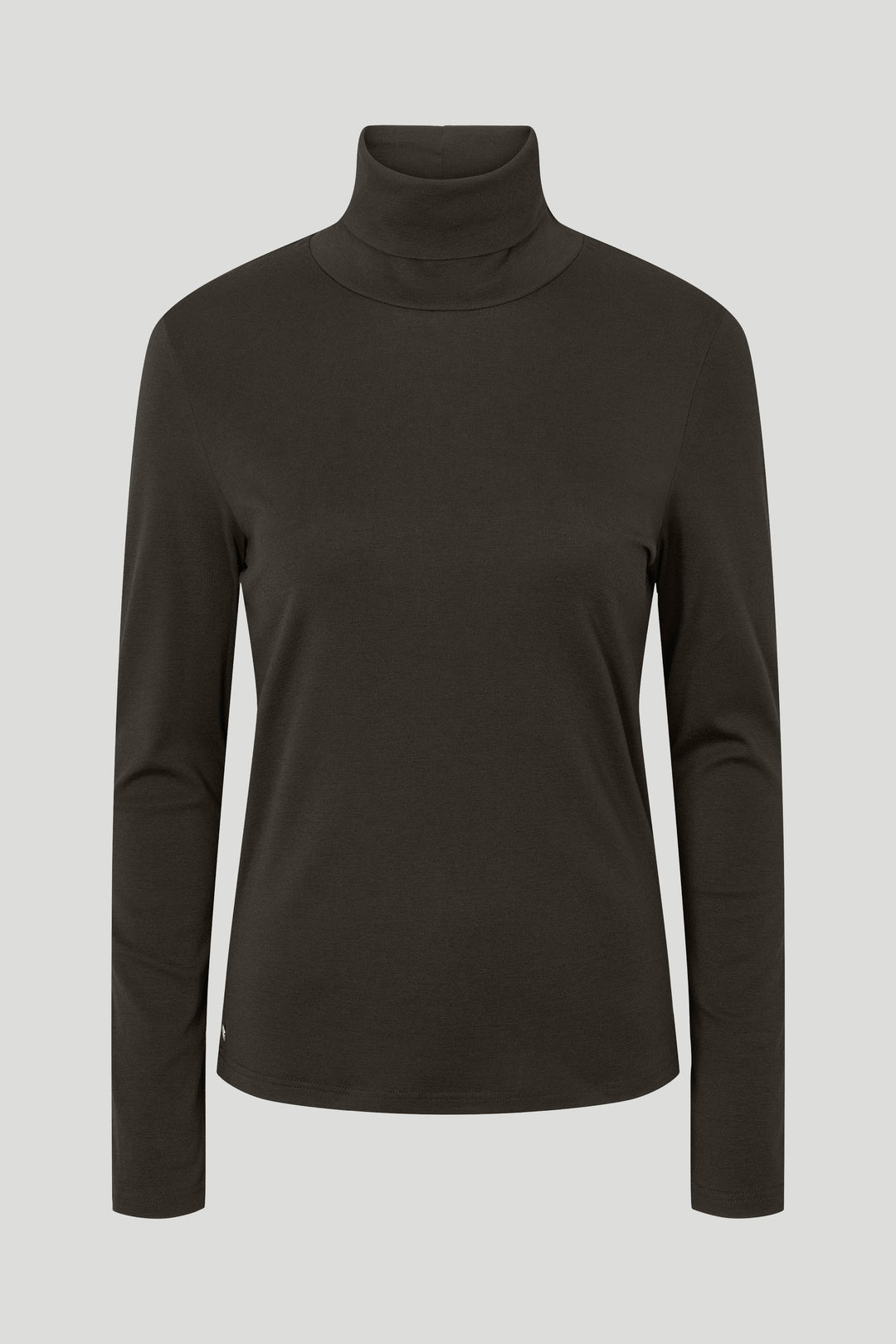 PBO PBOSeta jerseybluse med rullekrave BLOUSE 690 Dark brown
