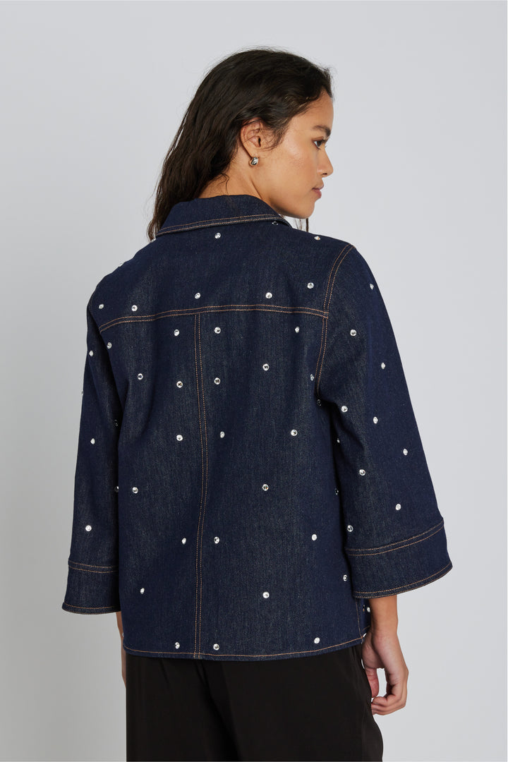 PBO PBOShine denimskjorte SHIRTS 253 Dark denim