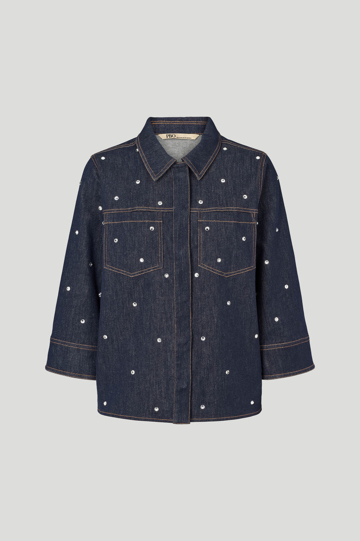 PBO PBOShine denimskjorte SHIRTS 253 Dark denim