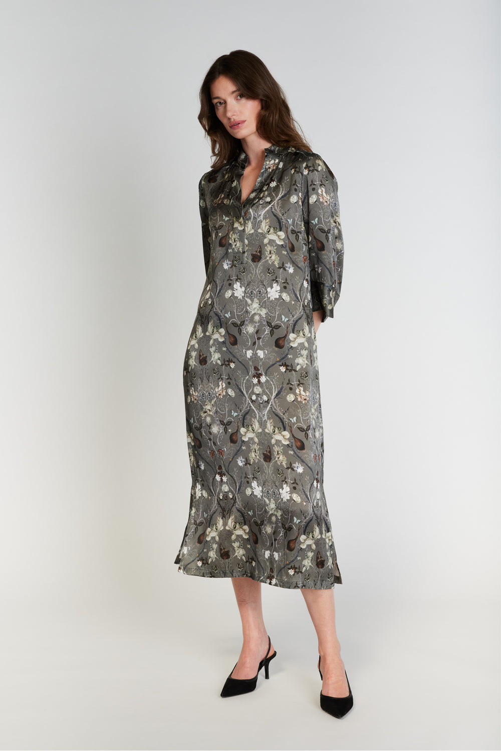 PBO PBOSimbia silkekjole DRESSES 539 Castor green