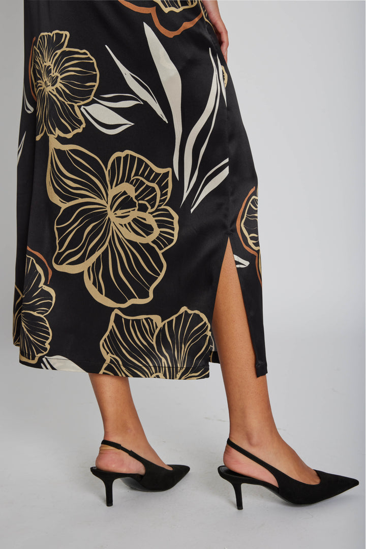 PBO PBOSimbia silkekjole DRESSES 845 Black print