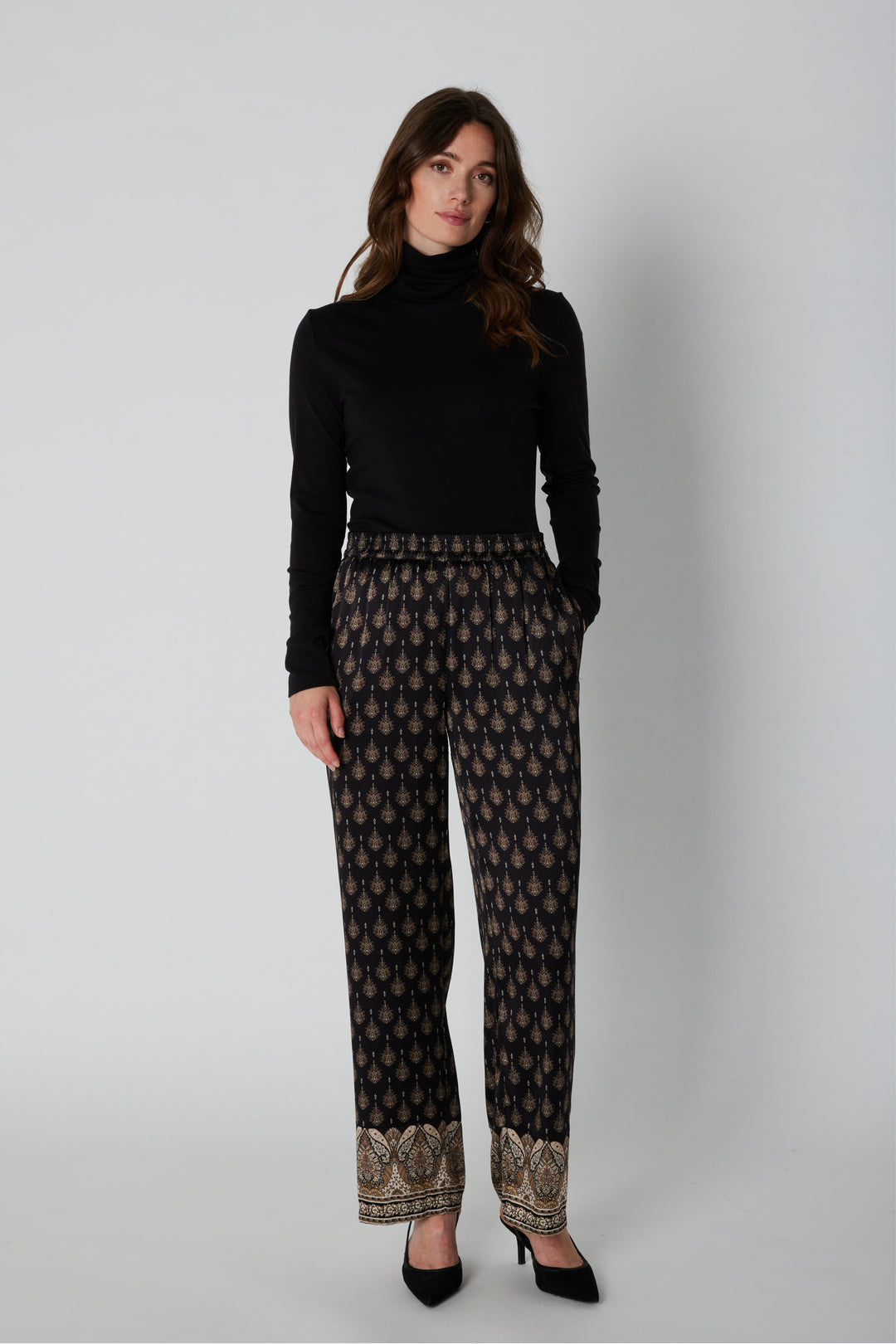 PBO PBOSono silkebukser TROUSERS 992 Black mix