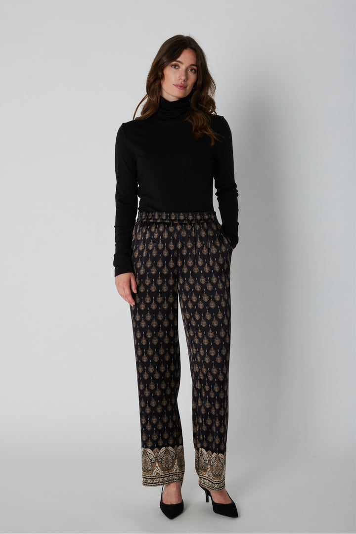 PBO PBOSono silkebukser TROUSERS 992 Black mix