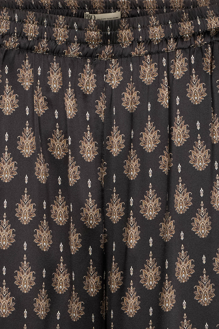 PBO PBOSono silkebukser TROUSERS 992 Black mix