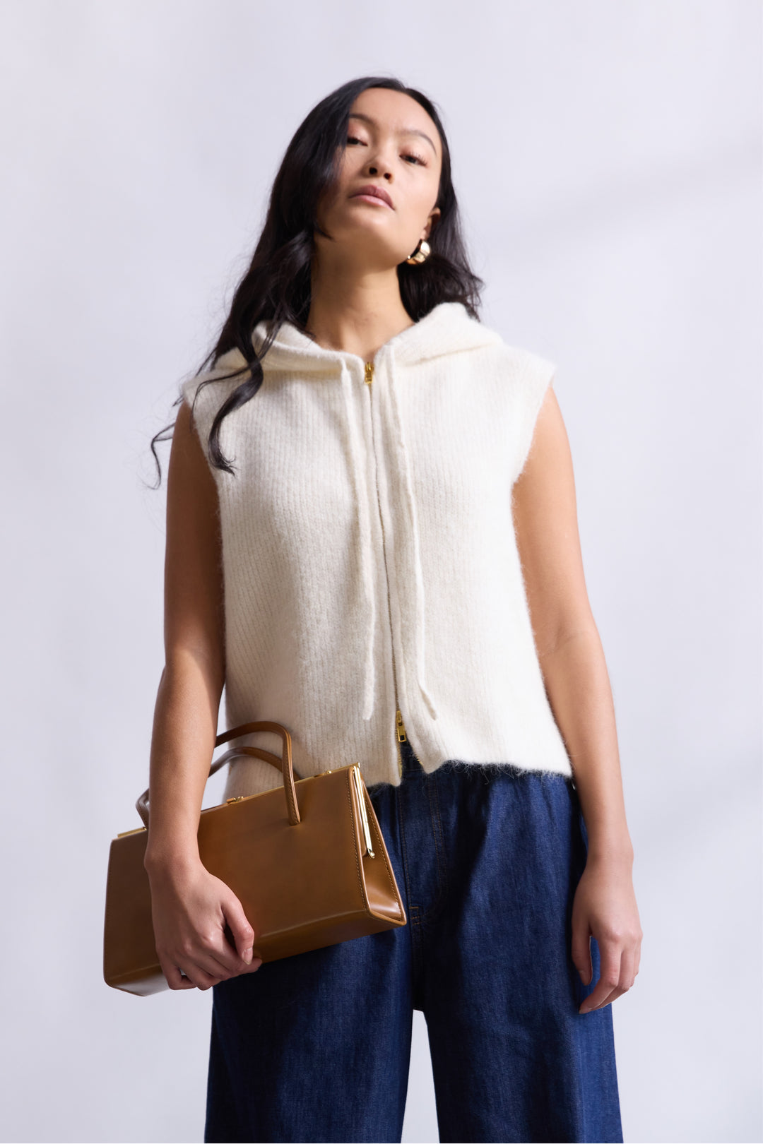 PBO PBOTea strikvest KNITWEAR 03 Ecru