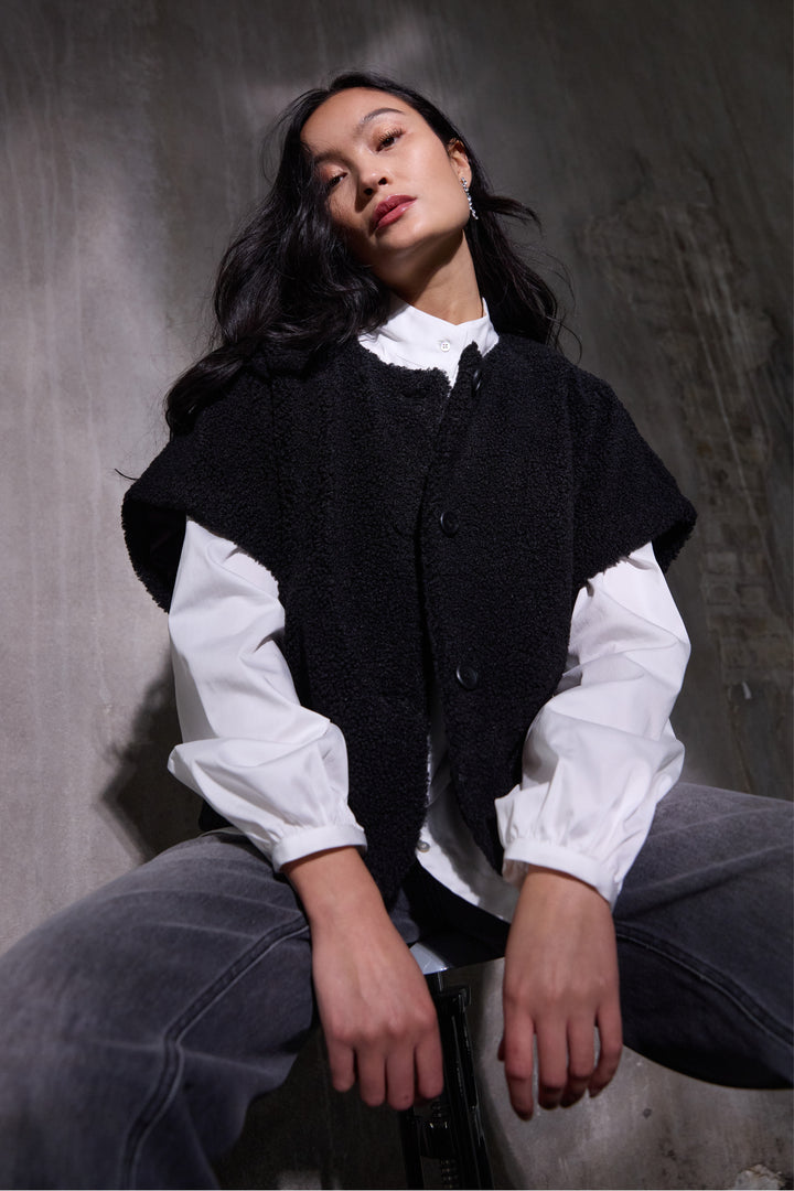 PBO PBOTeddy vest WAISTCOATS Sort