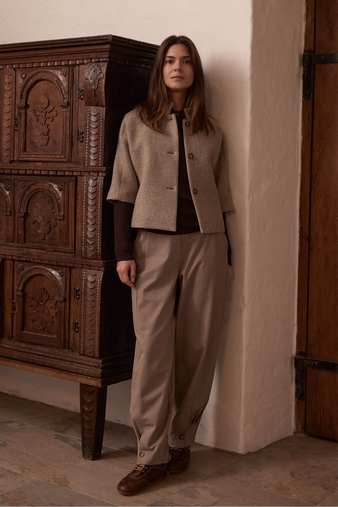 PBO PBOTesso bukser TROUSERS 55 Sand melange