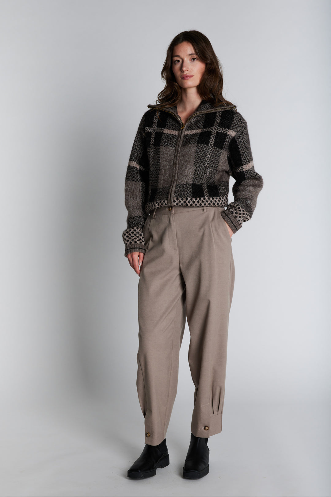 PBO PBOTesso bukser TROUSERS 55 Sand melange