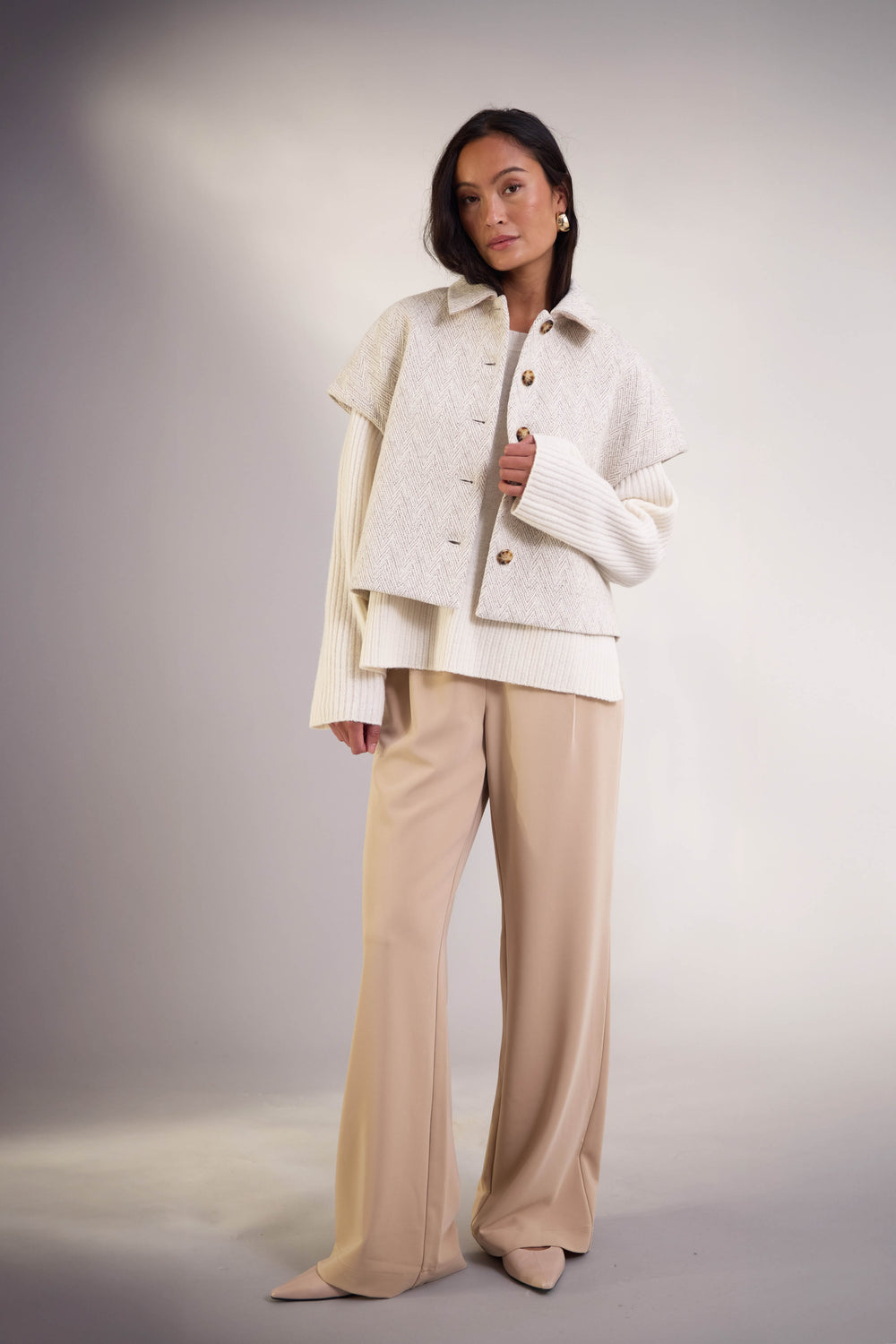 PBO PBOTona vest WAISTCOATS 899 Sand/Off white