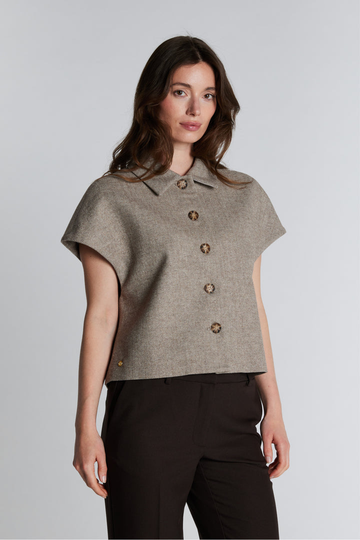 PBO PBOTona vest WAISTCOATS 465 Chocolate chip