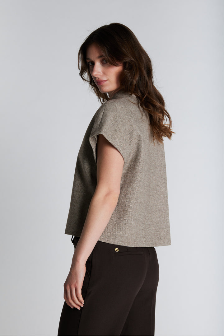 PBO PBOTona vest WAISTCOATS 465 Chocolate chip