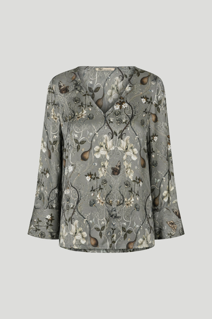 PBO PBOTunara silkebluse BLOUSE 539 Castor green