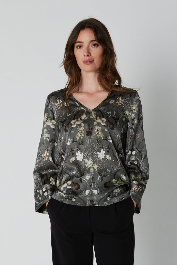 PBO PBOTunara silkebluse BLOUSE 539 Castor green